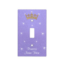 Purple and Gold Princess Light Switch Cover
