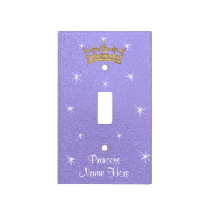 Purple and Gold Princess Light Switch Cover