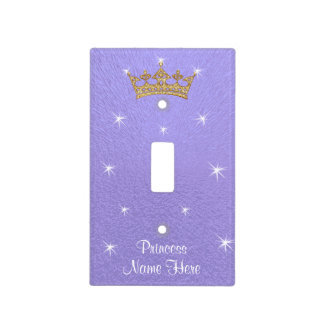 Purple and Gold Princess Light Switch Cover
