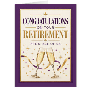 Purple and Gold Retirement From All of Us Card