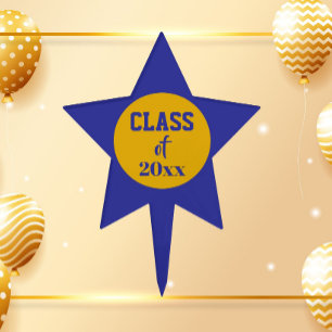 Purple and Gold School Colors and Class Year Cake Topper