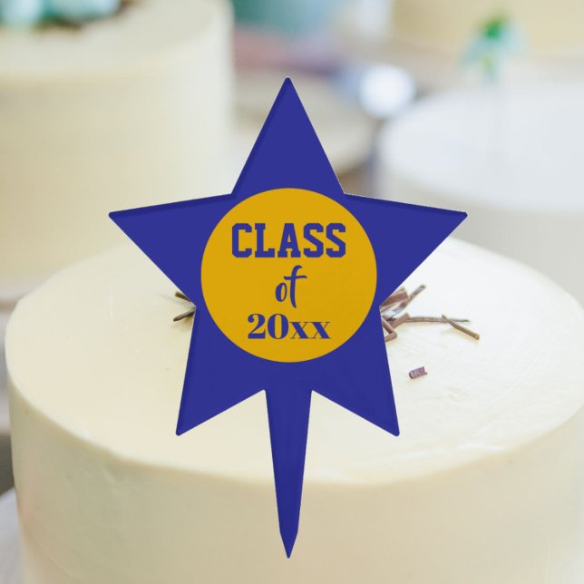 Purple and Gold School Colors and Class Year Cake Topper (In Situ Cake)
