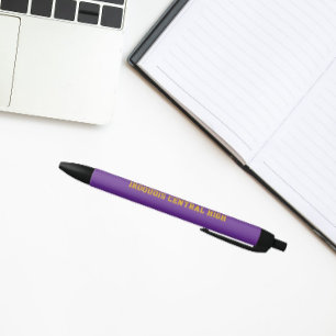 Purple and Gold School Colors and Name Pen