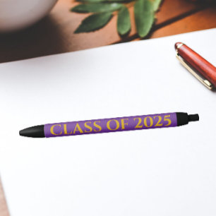 Purple and Gold School Colors Class Year Pen