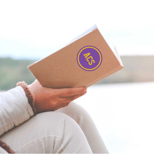 Purple and Gold School Colors Classic Round Sticker