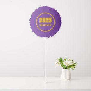 Purple and Gold School Colors Graduation Balloon