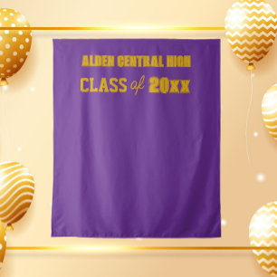Purple and Gold School Colors Photo Backdrop