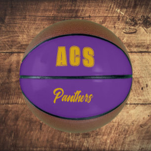 Purple and Gold School Colors Team Basketball