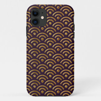 Purple and Gold Seigaiha Design iPhone 5 Case