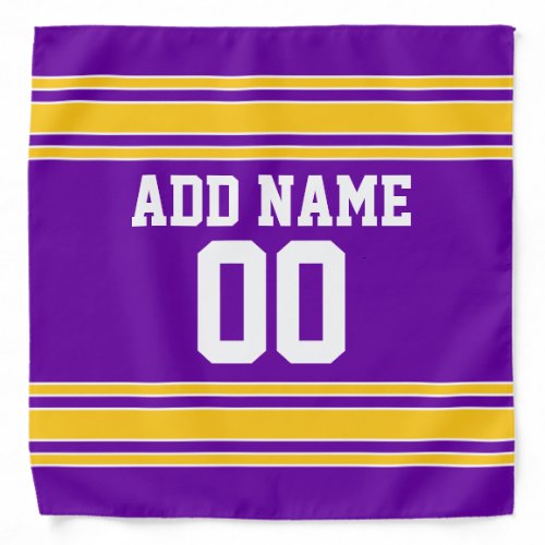 Purple and Gold Sports Jersey Custom Name Number Bandana