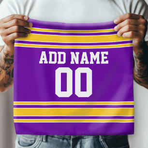Purple and Gold Sports Jersey Custom Name Number Bandana