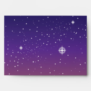Purple and Gold Starry Sunset Sky Envelope