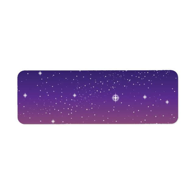 Purple and Gold Starry Sunset Sky Label (Front)