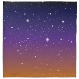 Purple and Gold Starry Sunset Sky Napkin
