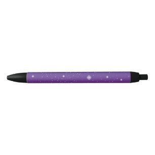 Purple and Gold Starry Sunset Sky Pen