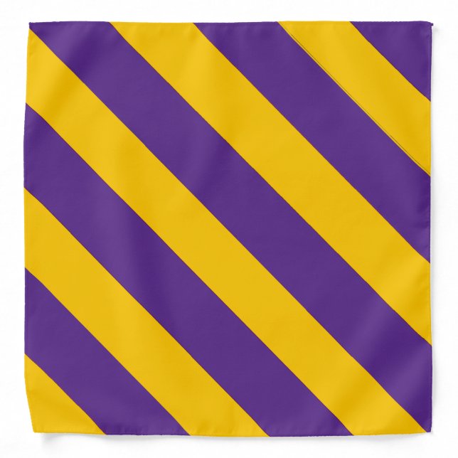 Purple and Gold Striped Bandana (Front)