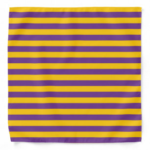 Purple and Gold Stripes Bandana