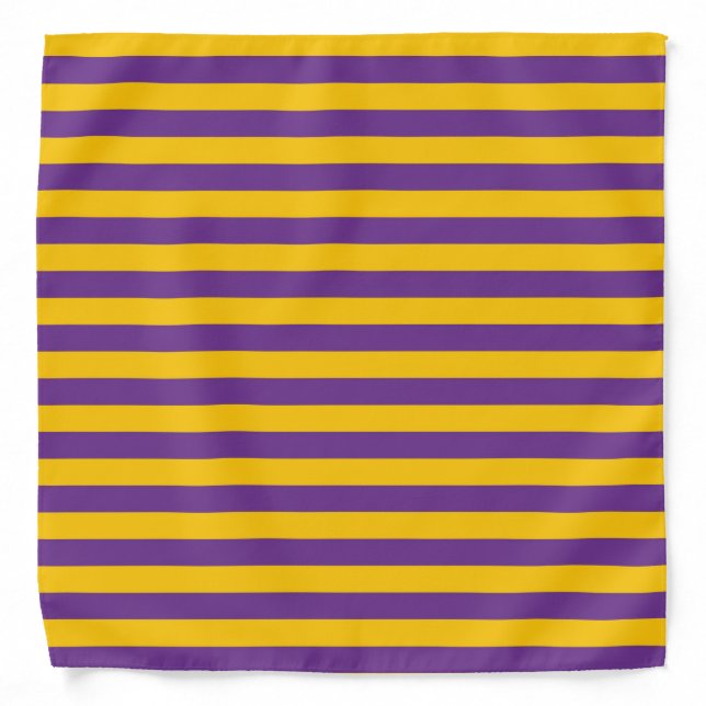Purple and Gold Stripes Bandana (Front)