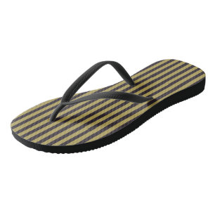 Purple and Gold Stripes Flip Flops