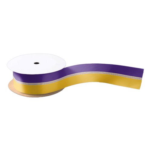Purple and Gold Stripes Satin Ribbon