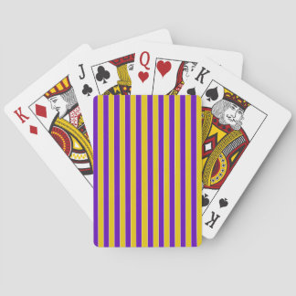 Purple And Gold Stripes - Team or School Colors Poker Cards