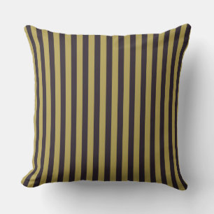 Purple and Gold Stripes Throw Pillow