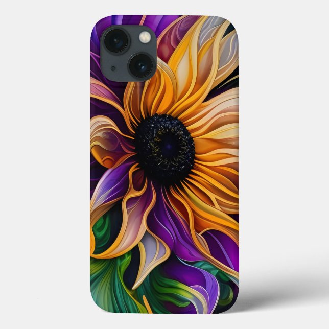 Purple and Gold Sunflower  Case-Mate iPhone Case (Back)