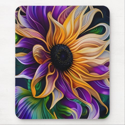 Purple and Gold Sunflower  Mouse Pad