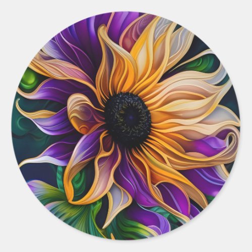 Purple and Gold Sunflower Sticker