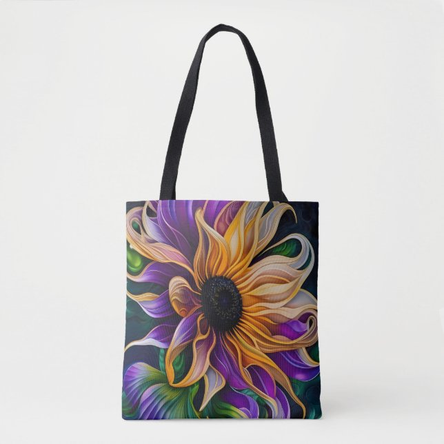 Purple and Gold Sunflower  Tote Bag (Front)