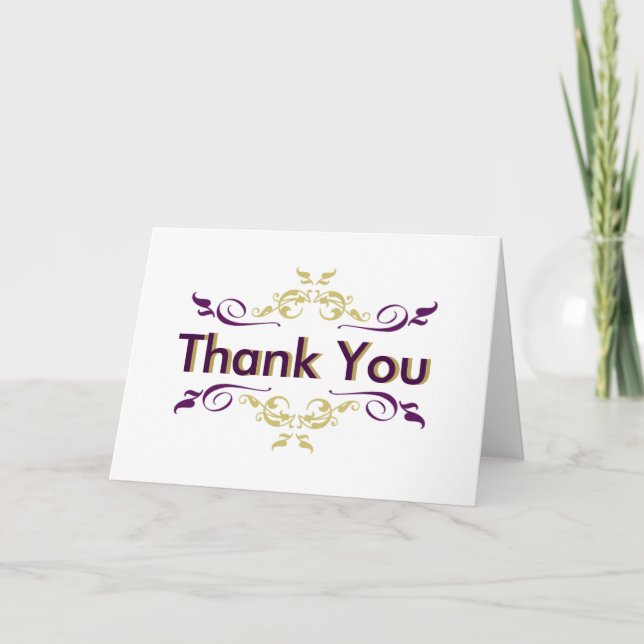 Purple and Gold Swirl Thank You (Front)