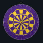 Purple and Gold Team Colors Dartboard and Darts<br><div class="desc">Awesome team colors purple and gold (yellow) dartboard with darts for your dorm room, game room, coach's office, or man cave! Modern sports decor for any sports fan cheering on the navy blue and gold! Perfect for game night or house party fun! A great gift for your boyfriend, husband, son,...</div>
