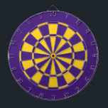 Purple and Gold Team Colors Dartboard and Darts<br><div class="desc">Awesome team colors purple and gold (yellow) dartboard with darts for your dorm room, game room, coach's office, or man cave! Modern sports decor for any sports fan cheering on the navy blue and gold! Perfect for game night or house party fun! A great gift for your boyfriend, husband, son,...</div>