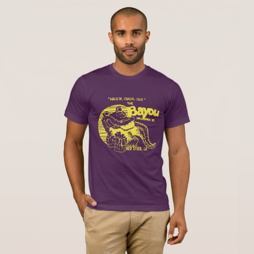 Purple and Gold The Bayou vintage style tee T_Shirt