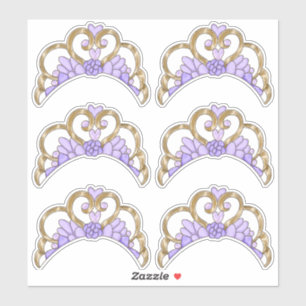 Purple and Gold Tiara Sticker Sheet