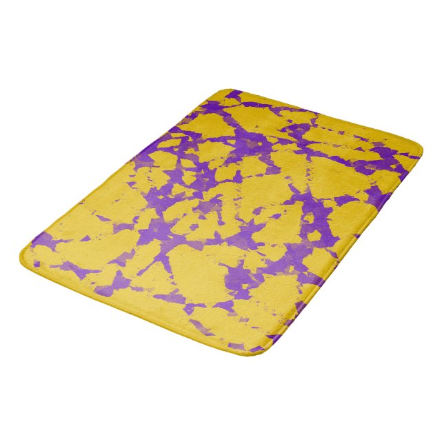 Purple and Gold Tie Dye Bath Mat (Angled)