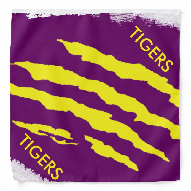 Purple and Gold tiger stripes Bandana (Front)
