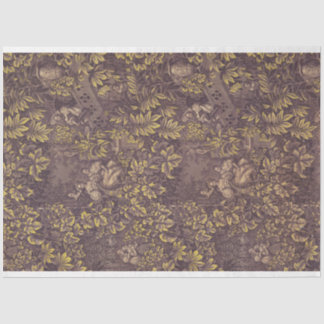 Purple and gold toile decoupage paper