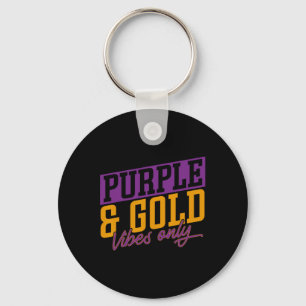 Purple And Gold Vibes Sketll Player Sketll Sports Keychain