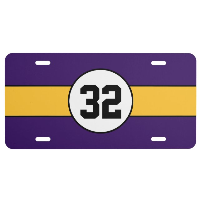 Purple and Gold Vikings license plate (Front)