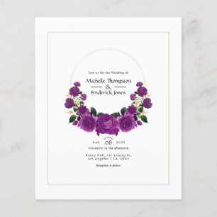 Purple and Gold Vintage Floral Wedding Flyer