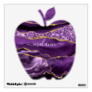 Purple and Gold Wall Decal with Custom Name