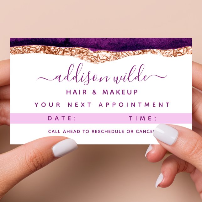 Purple And Gold Watercolor Appointment Card (Creator Uploaded)