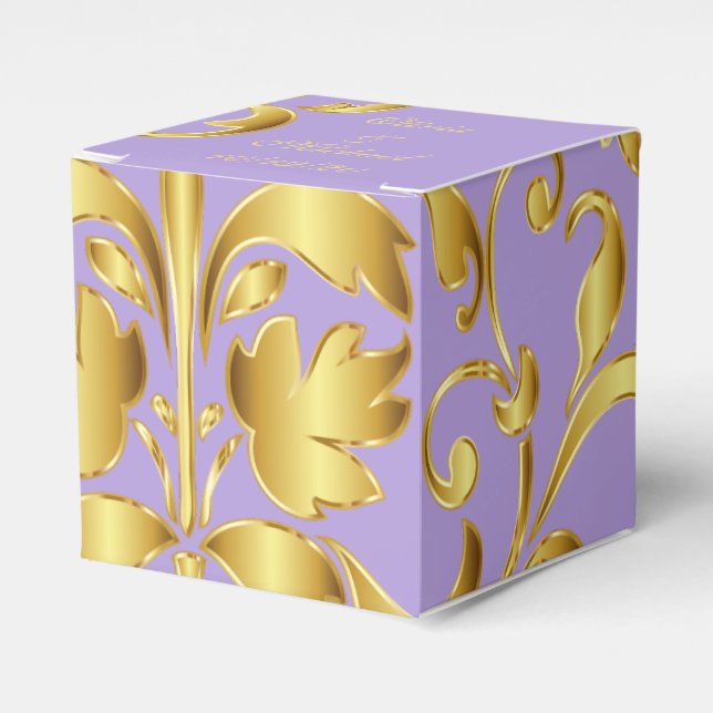 Purple and Gold Wedding Favors Box (Front Side)
