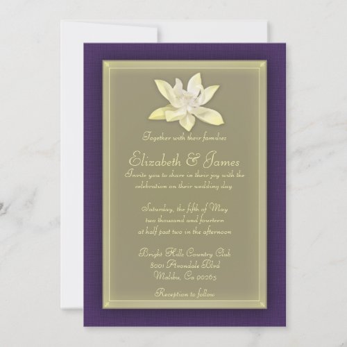 Purple And Gold Wedding Invitations