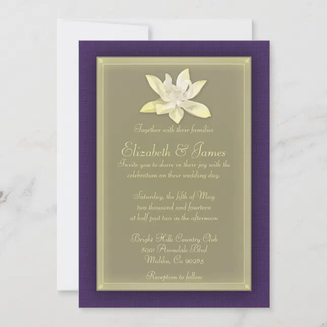 Purple And Gold Wedding Invitations | Zazzle