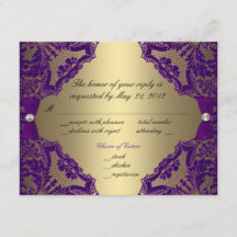 Purple and Gold Wedding RSVP