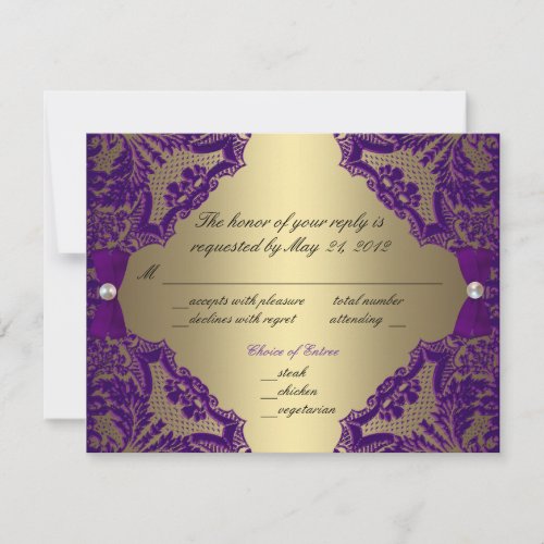 Purple and Gold Wedding RSVP