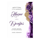 Purple and Gold Wedding Welcome Sign