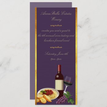 Purple And Gold Winery Luncheon Event Invitation by TheFruityBasket at Zazzle